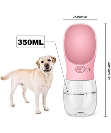 AcserGery 350ml Dog Water Bottle - BPA-Free Pink Dog Drinking Bottle with Whistle & Trainer - Buy Online on GoSupps.com