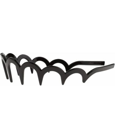Men Wavy Metal Hairhoop Unisex Wavy Headband Black Spring Wavy Metal Hair Band with Long Teeth Hairhoop Sports Headband Headwear Accessories Black 1pc - Buy Online on GoSupps.com