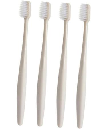 Ipetboom Ergonomic Wooden Toothbrush Set - 4 Soft-Bristle Household Toothbrushes for Adults & Babies - Eco-Friendly Khaki Design - Buy Online on GoSupps.com