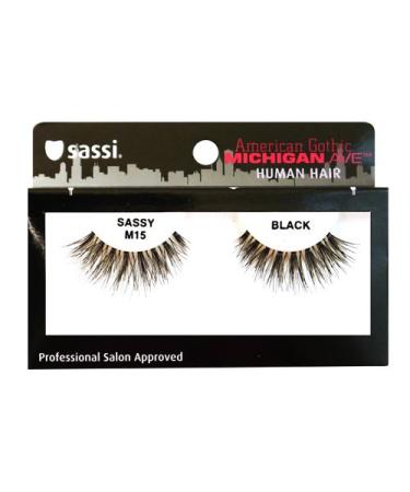 Sassi 804-M15 Michigan Ave 100% Human Hair Sassy Eyelashes Black 6 Count