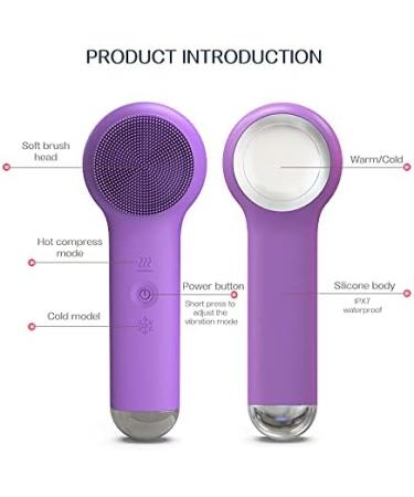Facial Cleansing Brush | Hot & Cold Compress | Waterproof Silicone Scrubber | Deep Clean & Exfoliate | Massaging | USB Rechargeable - Buy Online on GoSupps.com