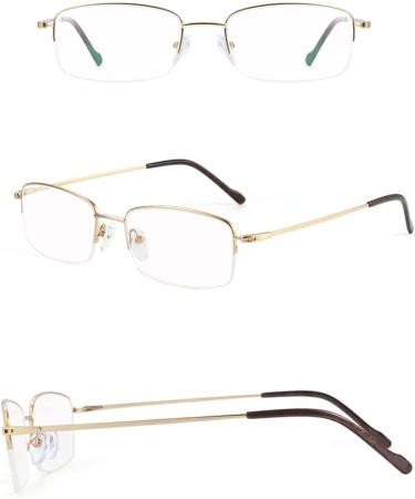 Riccie Men's Titanium Glasses - Blue Light Protection HD Aspherical Resin +0.5 to +3.0 Stylish & Durable - Buy Online on GoSupps.com