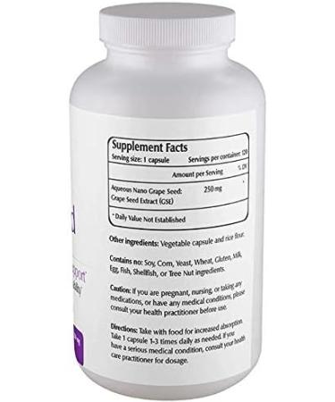 One Planet Nutrition Nano Grape Seed Extract Capsules 250mg - 120 Capsules - Made from Dried & Pulverized Grape Seeds - Buy Online on GoSupps.com