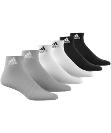 Buy adidas Unisex Cushioned Sportswear Ankle Socks - 6 Pairs (Size 34-36) - White & Black | International Shipping Available - Buy Online on GoSupps.com