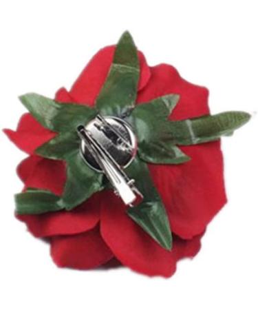 Flower Hairpin Wedding Sweet Rose Brooch Party Hair Clip Jewelry Accessories Red Clips Barrettes  - Buy Online on GoSupps.com