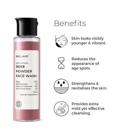 Rose Face Wash | Anti-Aging Sandalwood & Coconut Formula | Hydrating Natural Powder 30g - Buy Online on GoSupps.com