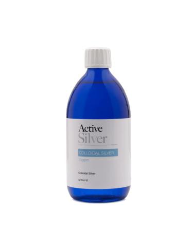 Active Silver Colloidal Silver 500ml Bottle 10ppm UK Premium Colloidal Silver Liquid in Blue Bottle - Use in The Home or for Travel 500 ml (Pack of 1)