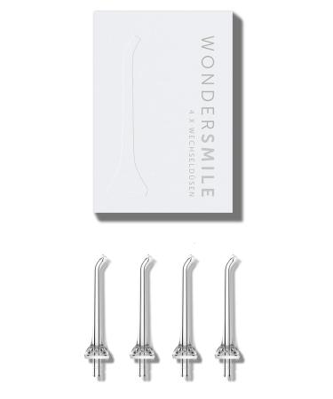 Wondersmile replacement nozzles for mouth shower waterflow- smoothflow technology for optimal tooth and gum care (white 4 Pack) 4 pack white