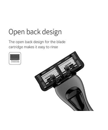 Shaving Razor Gift Pack - 6 Blade Design Swedish Stainless Steel Metal Handle with Rubber Grip - Perfect Gift for Smooth Shaving - Buy Online on GoSupps.com