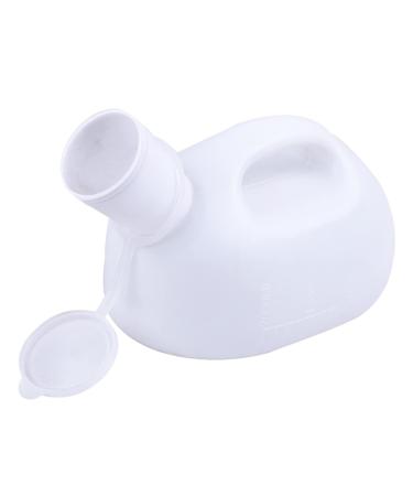 Urinals for Men Sealing is Good Reusable 2000ml Urinal Portable Pee Bottle for Men Male Urinal Bottle for Travel Pregnancy Camping Car- White Happy