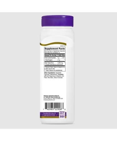 21st Century Health Care Red Yeast Rice 150 Veggie Caps - Buy Online on GoSupps.com