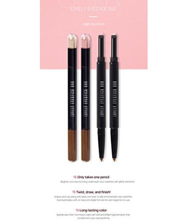 Under Eye Stick with Shadow Liner Pencil and Shimmer Eyeshadow for Brighter & Bigger Eyes in Twinkle Beige No.2