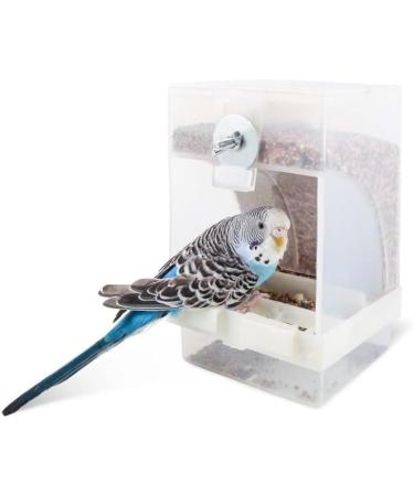 Komunj Transparent Food Dispenser for Budgies Canaries Nymphensitties & Finches Durable Seed Container - Buy Online on GoSupps.com
