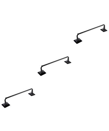 Mikikit 3pcs Single Towel Bar Towels Coat Hangers Towel Rack Frame Hangers Hand Towel Holder Plate Rack Rag Blackx3pcs mediumx3pcs