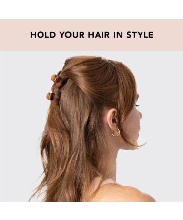 Kitsch Small Hair Clips for Women - Recycled Plastic Claw Clips & Mini Clips for Thin Hair - 6 Pcs Tortoise & Black Set - Buy Online on GoSupps.com