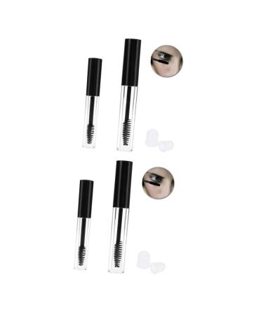 Healvian 4 Pcs Eyelash Cream Bottle Eyelash Brush Tubes Empty Mascara Tube and Wand Bulk Containers with Lids
