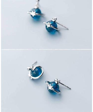 S925 Ongle Champignon Blanc Femme Style Art Cor en Mode Mignon Plan te Bleue Ciel toil Douxune Paire LJBLEUSK - Buy Online on GoSupps.com