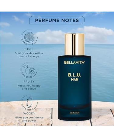 Luxury B.L.U Men Eau De Parfum Liquid Perfume With Lemon Apple Musk|Fresh Refreshing Energising Long Lasting Edp Fragrance Scent 100Ml - Buy Online on GoSupps.com