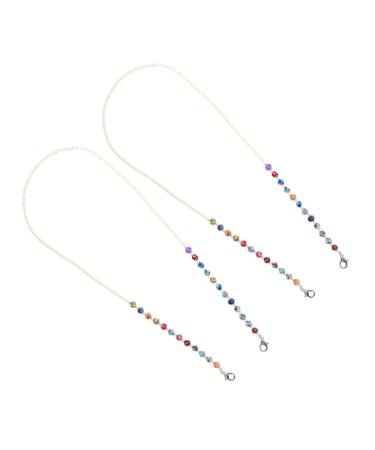 JECOMPRIS 2pcs mask anti-drop chain shot glasses lanyard beads face mask man glasses chain artificial pearl