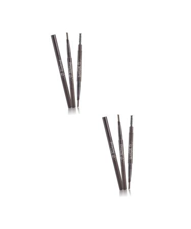 Angoily 2pcs 2 1 Eyebrow Pen Brow Spoolie Brush Eyebrow Brush Eyebrow Pencil 3d Five Colors 1 count (Pack of 1) As Shownx2pcs