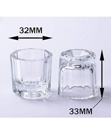 ericotry 2 Pieces Glass Nail Dappen Dish with Stainless Steel Lid Clear Nail Art Acrylic Liquid Powder Dappen Dish Bowl Glass Crystal Cup Nail Art Tools - Buy Online on GoSupps.com