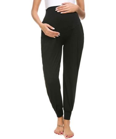 Love2Mi Maternity Casual Pants - Stretchy & Comfortable Lounge Jogging Trousers in Black - Buy Online on GoSupps.com