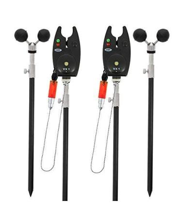 NGT Carp Fishing 4 x black 30-50cm banksticks + 2 x bite alarm & rod rest device - Buy Online on GoSupps.com