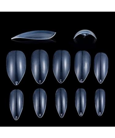Yimart 500pcs Stiletto Clear False Nails - Oval Sharp Full Cover Nail Tips for Acrylic & Gel - Nail Art Decoration Salon - Buy Online on GoSupps.com