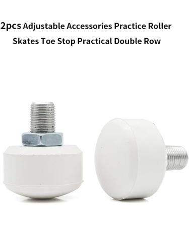 Adjustable Rubber Roller Skate Toe Stops - 2pcs White Brake Blocks | Double-Row Skating Brake Jam Plugs for Replacement Parts - Buy Online on GoSupps.com