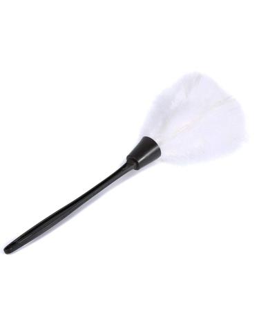 Premium Quality 1pc Fashion Turkey Feather Duster with Black Plastic Handle Cleaning Tool white 35cm