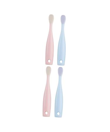 Tovinanna 4 piece toothbrush bathroom toothbrush tongue toothbrush for children manual soft toothbrush infant toothbrushes detergent toddler pp clean