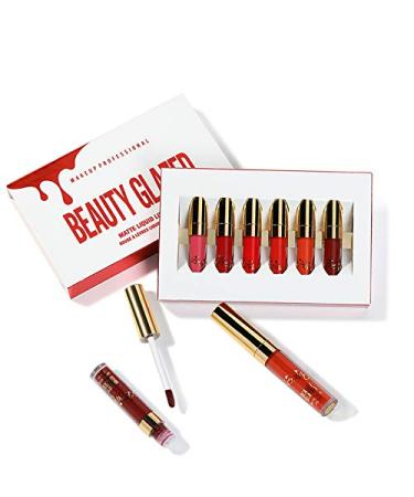 Beauty Glazed 6-Piece Matte Lip Gloss Set | Waterproof Silky Smooth Liquid Lipstick | Durable Non-Stick Moisturizing Makeup Cosmetics - Buy Online on GoSupps.com