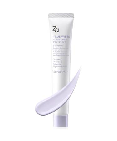 ZA Correcting Protector Purple Skincare Base Excellent Rich Sun Defense Makeup Base Designed For Sensitive Skin SPF 33 PA++ helps to calm your skin without stickiness