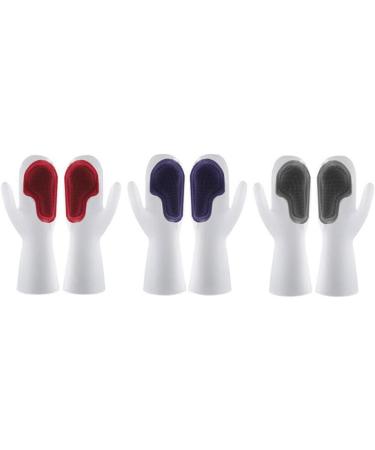 Magic Dish Washing Gloves Silicone Rubber Cleaning Brush Scrubber Kitchen Accessories (Grey) - Buy Online on GoSupps.com