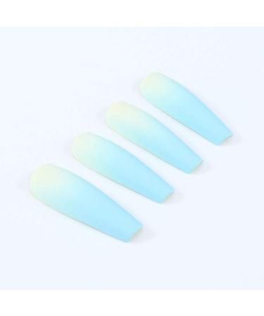 Brishow Coffin Artificial Nails - Long Gradient Ballerina Acrylic Press-On Nails (24pcs) for Women & Girls - Perfect for International Shipping - Buy Online on GoSupps.com