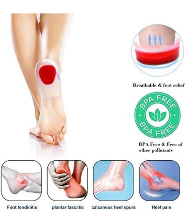Buy Generic 2 Pairs Gel Heel Pillows - Silicone Heel Caps for Plantar Fasciitis & Heel Spur Relief - Comfortable Support for Foot Pain - International Shipping Available - Buy Online on GoSupps.com