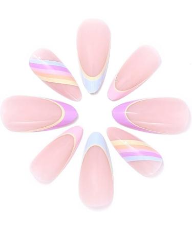 French False Nails Pink Heart Press on Nails Ballerina Acrylic Stick on Nails Almond Fake Nails 24pcs for Women and Girls (Color : Pink Size : A) - Buy Online on GoSupps.com
