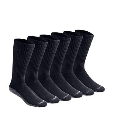 Dickies Men's Multi-Pack Dri-tech Moisture Control Boot-Length Socks Shoe Size: 6-12 Black (6 Pairs)