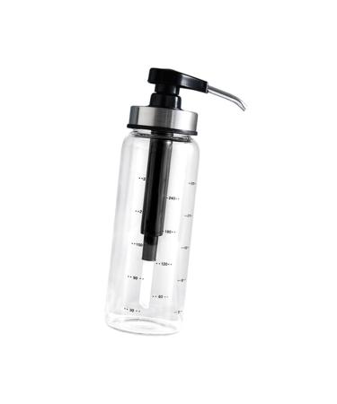 GRIRIW Kitchen Cruet Mayonnaise Bottle Kitchen Honey Dispenser Liquid Dispenser Condiment Pump Bottle Kitchen Oil Bottle Soy Sauce Bottle Glass Stainless Steel Fuel Consumption 22.5x6x6cm Black