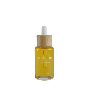 Cliff & Max Retreat Body Oil Natural and Nourishing Oil Blend with Vitamin E. Vegan and Organic Hydration and Moisturizer for Dry Skin. 50ml 1.7 fl oz.