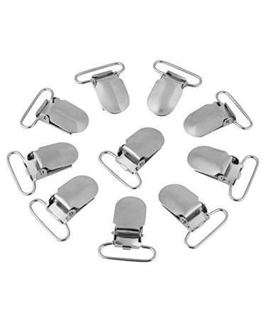 10PCs pacifier clips pacifier clips silver metal clips for braces pacifier bib clips toy holders or maths (25mm * 10pca)