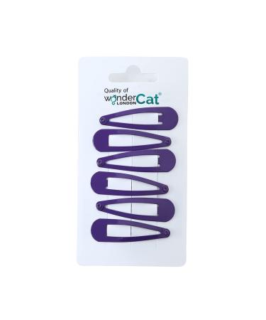 6 PCS Metal Snap Hair clips Snap Pins Hair Grip 5CM Long (Purple)