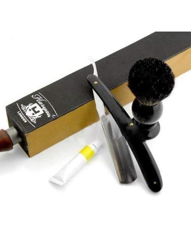 Four Sided Leather Strap Set Neck Cut Shaving Razor Dovo Paste Badger Hair Shaving Brush