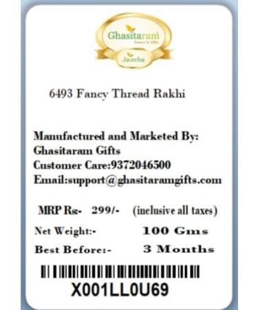 Ghasitaram Gifts Rakhi for Brother Rakhis Online - 6493 Fancy Thread Rakhi Single Rakhi Only - Buy Online on GoSupps.com