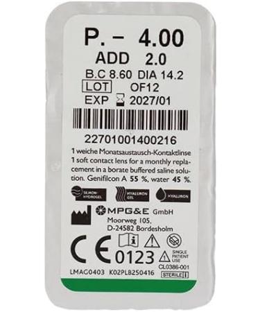 SH-System Multifocal Monthly Lenses -1 Piece BC 8.6mm DIA 14.2mm -5.25D +2.50 Addition International Shipping Available - Buy Online on GoSupps.com