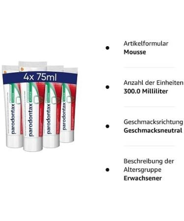 Parodontax Fluoride Toothpaste 4x75ml | Reduces Bleeding Gums | Tasteless Formula - Buy Internationally - Buy Online on GoSupps.com