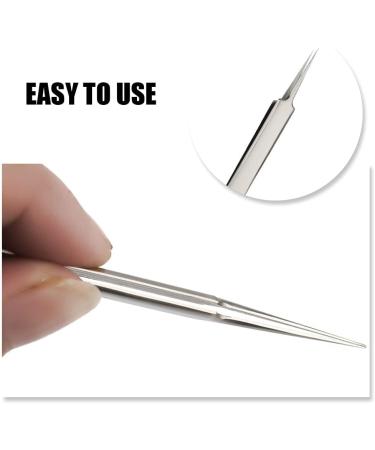 Surgical Tweezers for Ingrown Hair - Professional Stainless Steel Comedones Extractors (2pcs) - Precision Sharp Needle Nose Tweezers for Splinter Removal - Buy Online on GoSupps.com