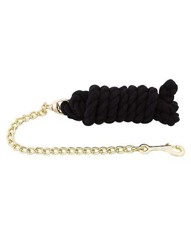Basic Cotton Lead Rope w/Stud Chain Black