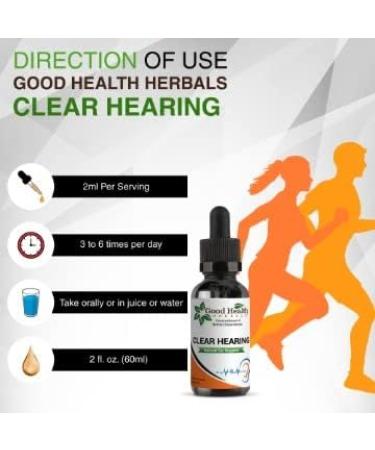 Good Health Herbals Clear Hearing Herbal Extract - Natural Support for Irritated Ears, Ringing in Ears, and Ear Congestion - 2 Ounce - Buy Online on GoSupps.com