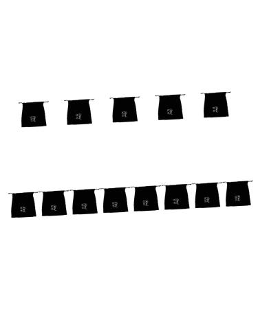 Baluue 13 Pcs Hair Dryer Storage Bag Travel Toiletry Bag Zipper Cotton Hair Dryer Bag Purse Black Flannel